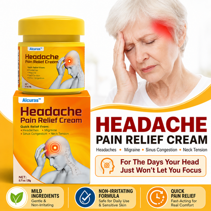 🧠 Alcuras™ Head & Neck Relief Cream ⚡ | 60-Second Fast Comfort ⏱️ | Relieves head pressure, temple pain, neck stiffness, eye strain 👀, migraine-like tension & stress fatigue 💥 | Daily relief for modern life stress 💆‍♀️ | 90-Day Guarantee ✅
