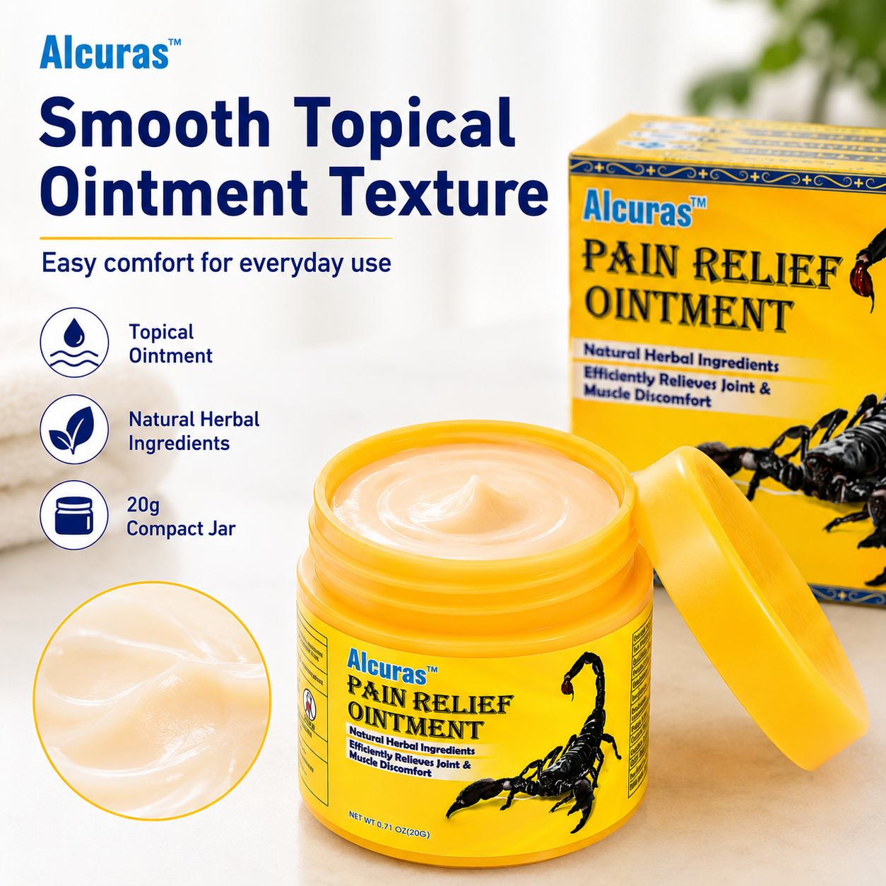 🔥 Alcuras™ 6-Benefit Muscle & Joint Pain Relief Ointment 🇺🇸 Just massage when soreness starts · Daily comfort for stiff, tired areas ✅ For neck, back, knees, hands, feet, elbows, sore muscles, joint discomfort & more