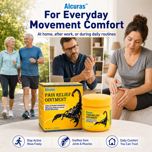 🔥 Alcuras™ 6-Benefit Muscle & Joint Pain Relief Ointment 🇺🇸 Just massage when soreness starts · Daily comfort for stiff, tired areas ✅ For neck, back, knees, hands, feet, elbows, sore muscles, joint discomfort & more