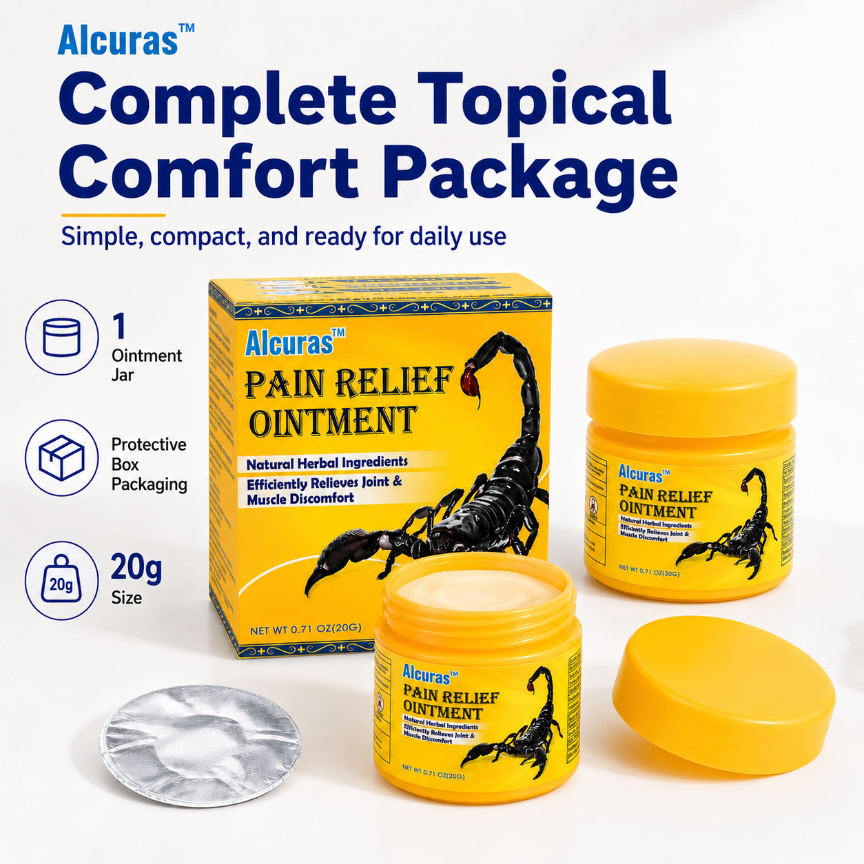 🔥 Alcuras™ 6-Benefit Muscle & Joint Pain Relief Ointment 🇺🇸 Just massage when soreness starts · Daily comfort for stiff, tired areas ✅ For neck, back, knees, hands, feet, elbows, sore muscles, joint discomfort & more