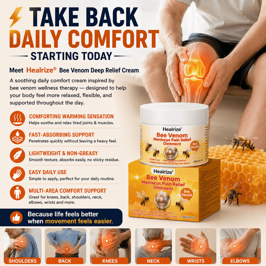 🔥 LAST DAY! Healrize® Bee Venom Deep Relief Cream 💥 Soothe Stiff Joints, Ease Daily Discomfort & Move Comfortably Again Before Today’s Discount Ends